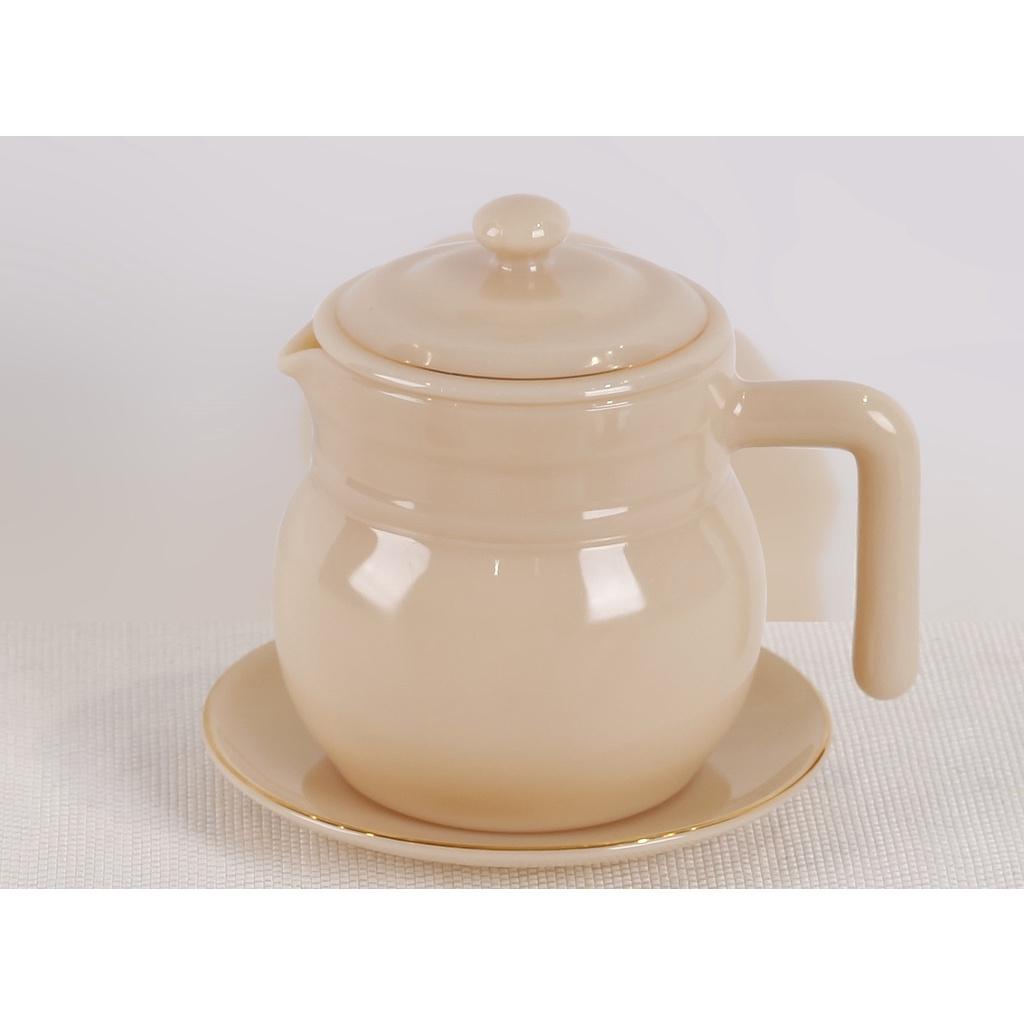 Bộ ấm tách trà thủy tinh ngọc Luxury USA Homeset màu nâu Topaz