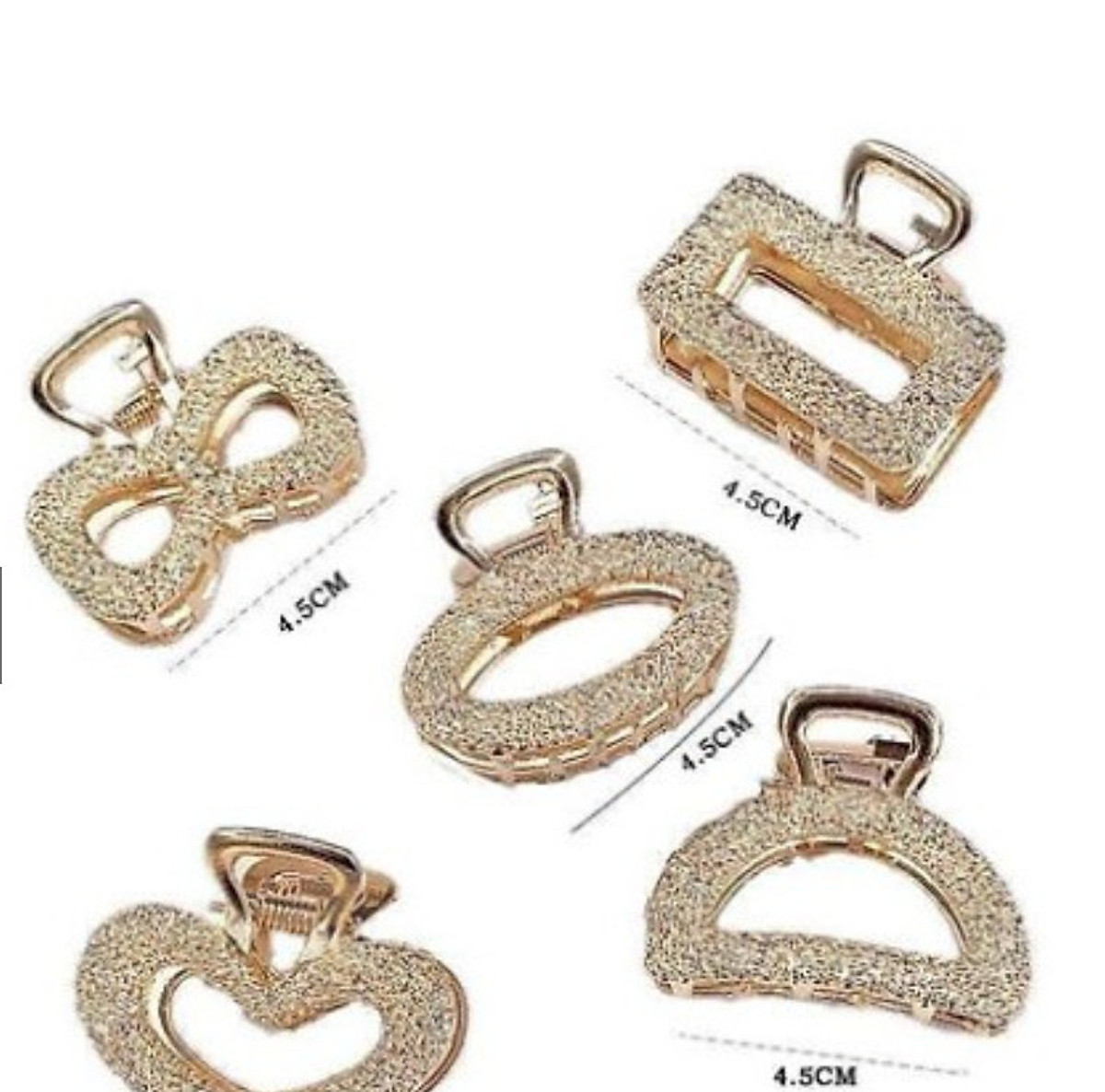Bộ 5 kẹp tóc nữ vàng kim style kiểu Hàn Quốc siêu xinh