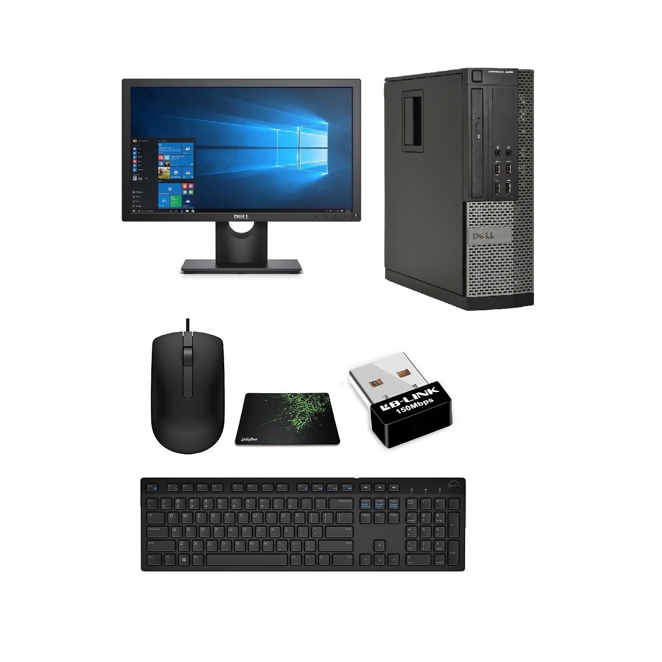 Bộ Máy Tính Để Bàn Dell Optiplex ( Core I3-3220 / 4gb /SSD 240GB ) Và Màn Hình Dell 19.5' Inch - Tặng Ngay Bàn Phím Chuột + Lót Chuột + USB Wiif. - Hàng Nhập Khẩu