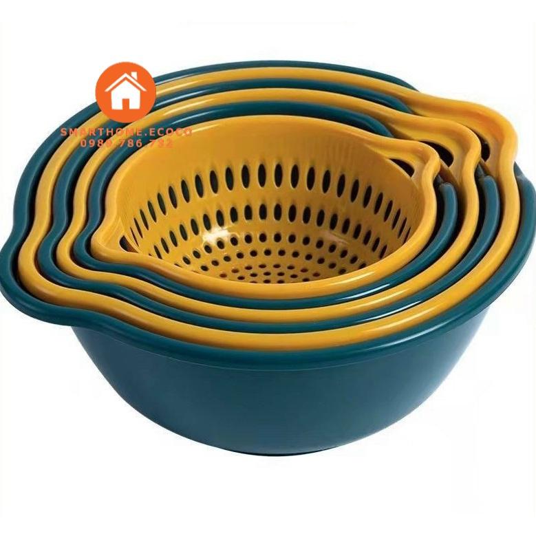 Bộ Rổ Nhựa Kèm Chậu 6 Món Cao Cấp