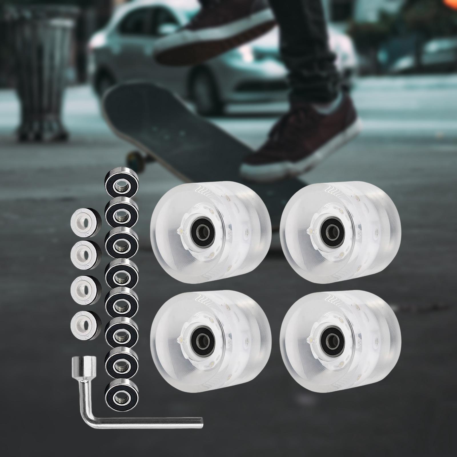4Pcs Quad Roller Skate Wheels 32 x 58mm Light up Roller Skate Wheels for Outdoor