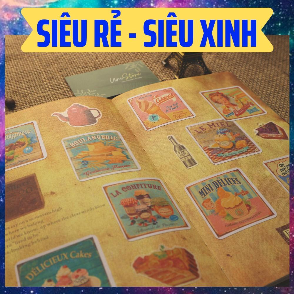 set 3 tờ sticker phong cách cổ điển - sticker retro - uni002