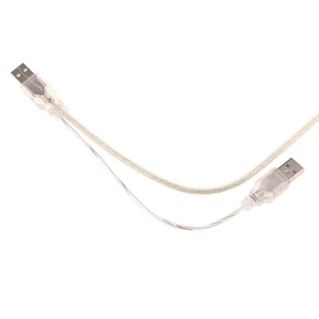 USB 2.0 Two A Type Male to Mini 5 Pin Male Y Cable For Mobile Hard Disk
