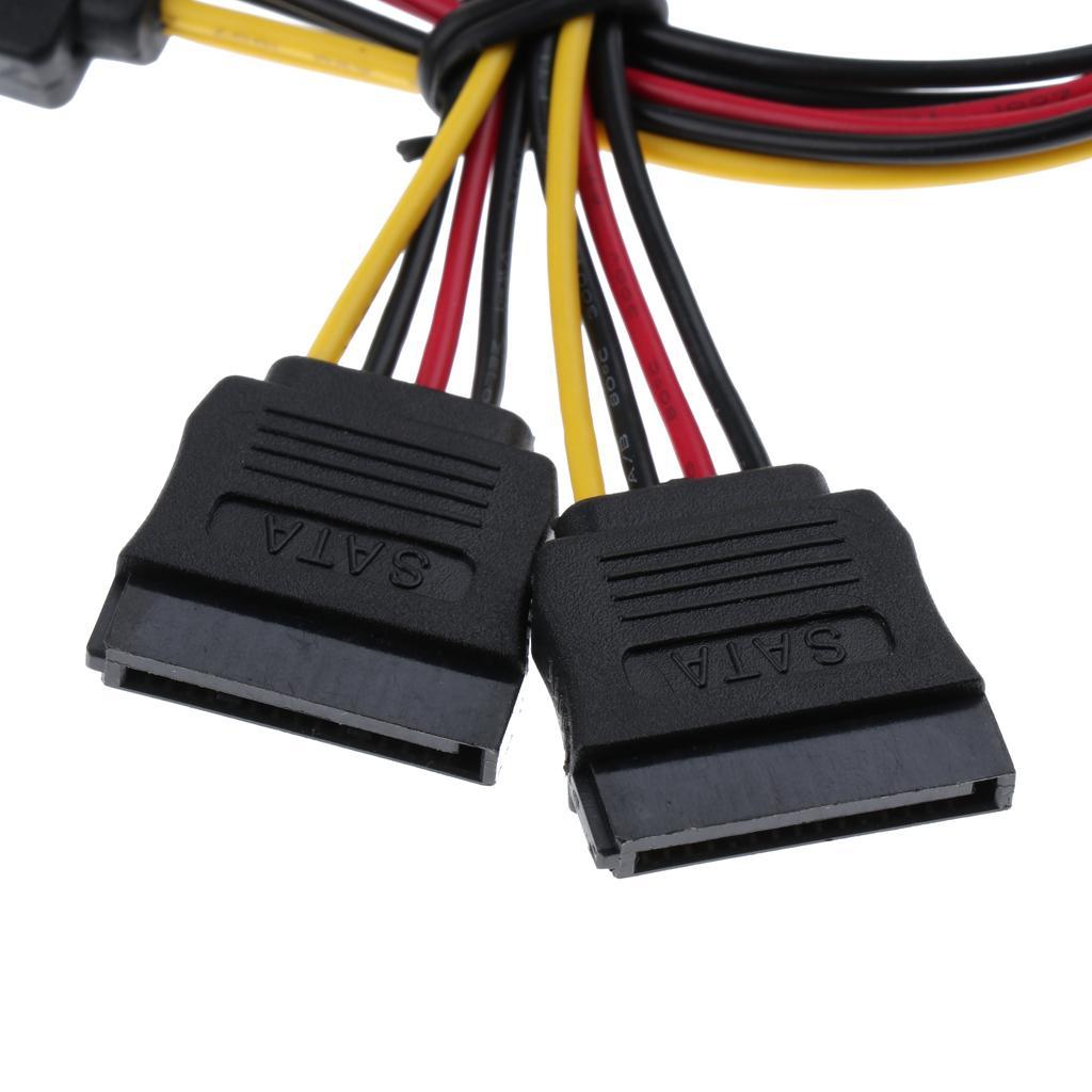 SATA Male to SATA 2 Female 15pin Power Y Splitter Extension Cable 8 Inch