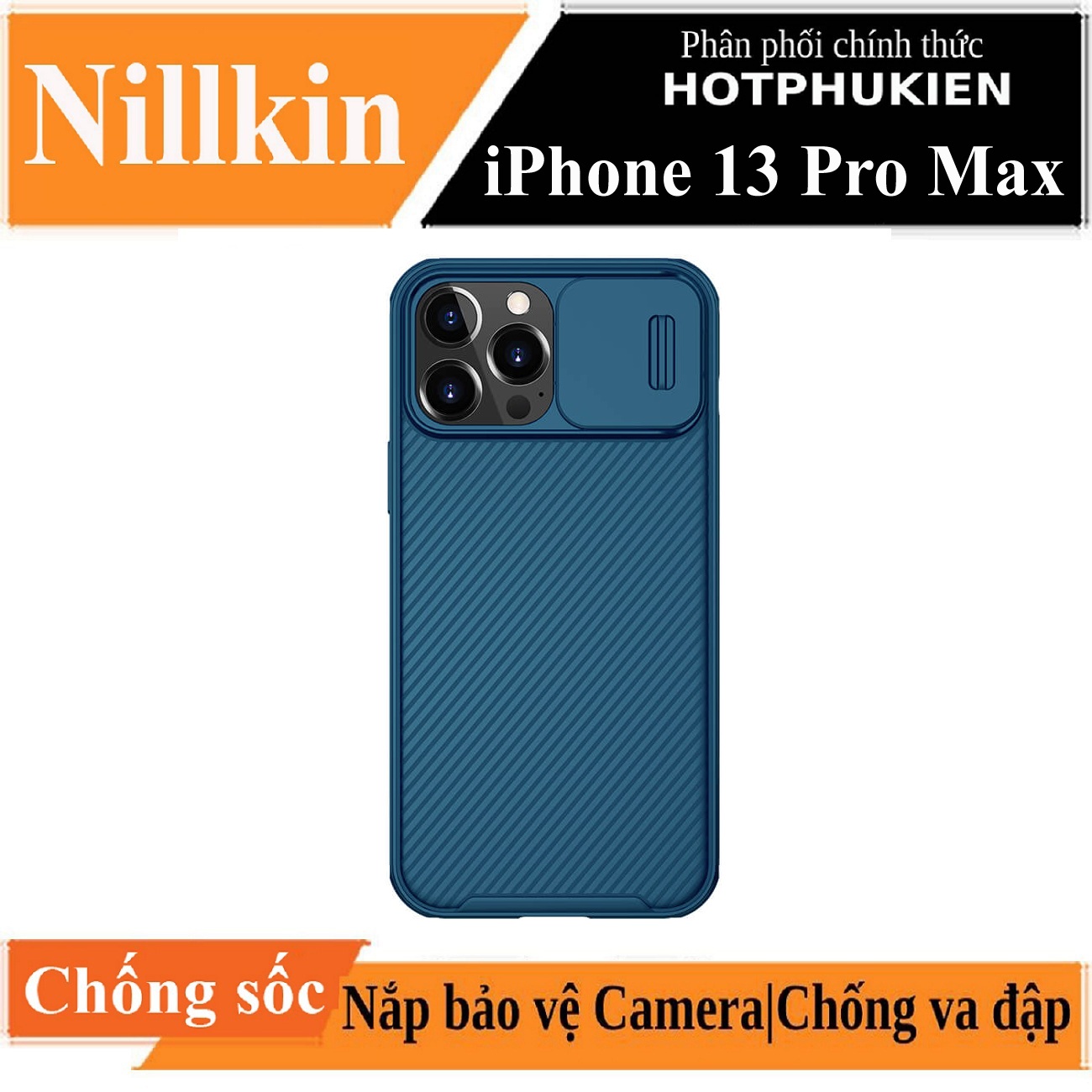 Ốp lưng chống sốc cho iPhone 13 Pro Max bảo vệ Camera hiệu Nillkin Camshield chống sốc cực tốt, chất liệu cao cấp, có khung và nắp đậy bảo vệ Camera - hàng nhập khẩu