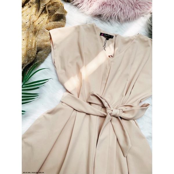 (Có bigsize) Set đồ liền jumpsuit cổ tim thắt eo nơ cho bạn nữ *2581