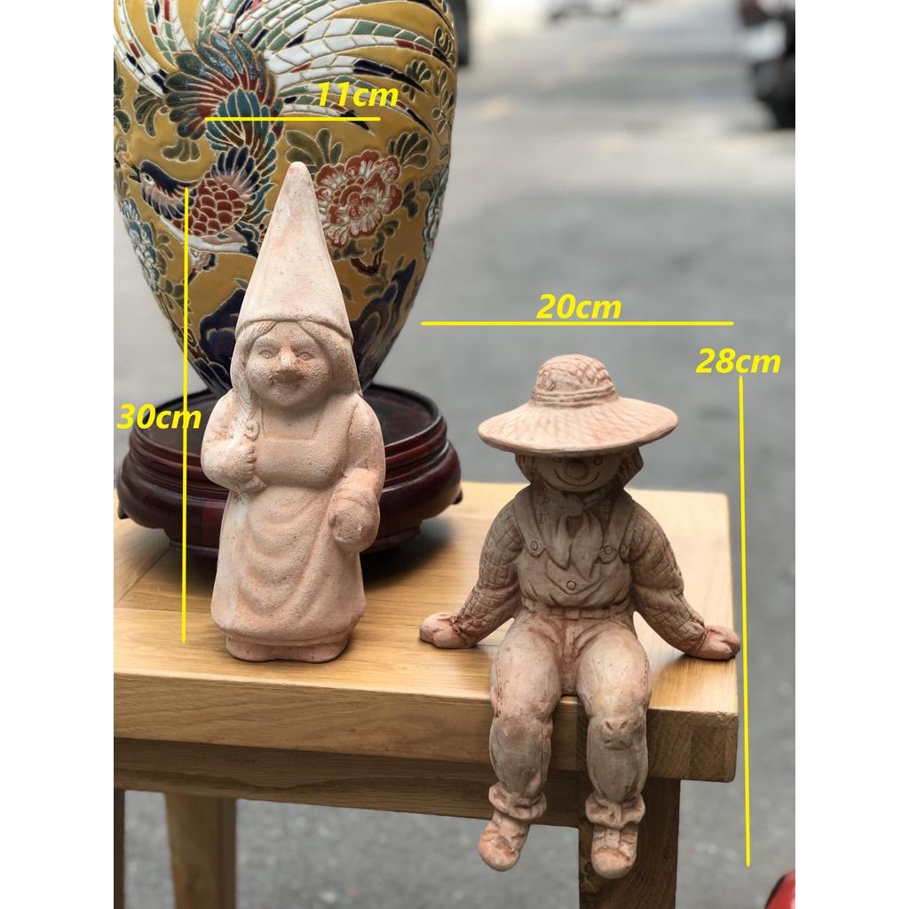 TƯỢNG ĐẤT NUNG TRANG TRÍ DECOR TRONG HOẶC NGOÀI TRỜI CÔ BÉ