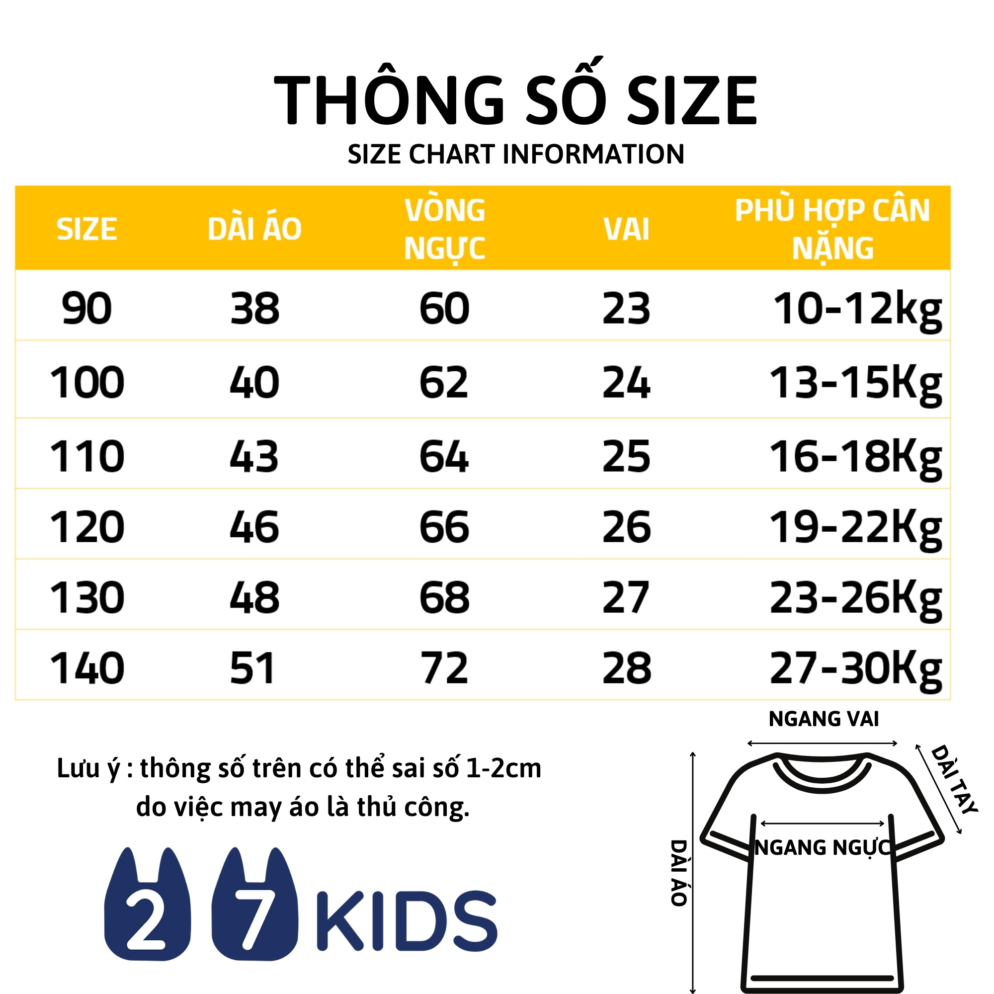 Áo thun bé gái ngắn tay 27Kids 27Home áo cộc nữ 100% Cotton cho trẻ từ 2-10 tuổi GSTS9