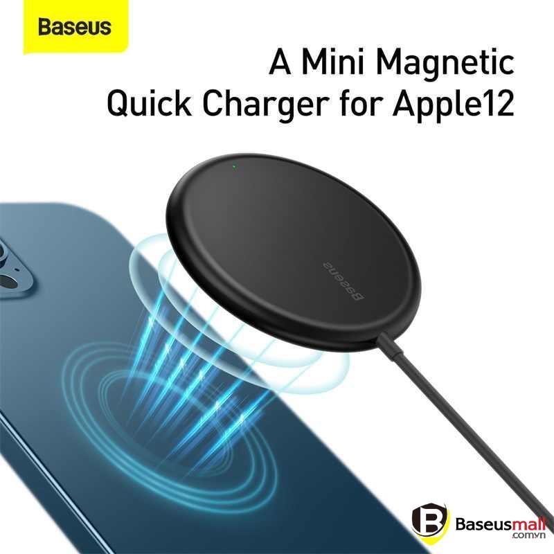 Đế sạc không dây nam châm Baseus Simple Mini Magnetic Wireless Charger - Hàng chính hãng