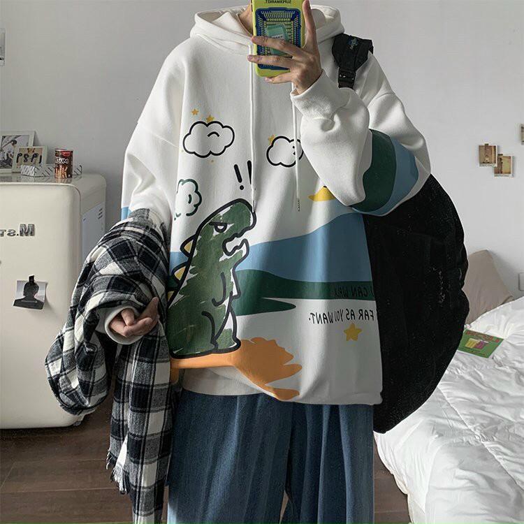 áo Hoodie In Hình Khủng Long Thời Trang Phong Cách Hàn Quốc HOT HIT
