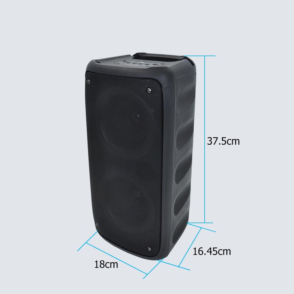 Loa tiệc tùng đôi 4'' Bluetooth Loa không dây di động ngoài trời Hỗ trợ cột nhạc MIC Đài FM Thẻ USB TF Đèn LED Màu sắc: Loa BT ngoài trời