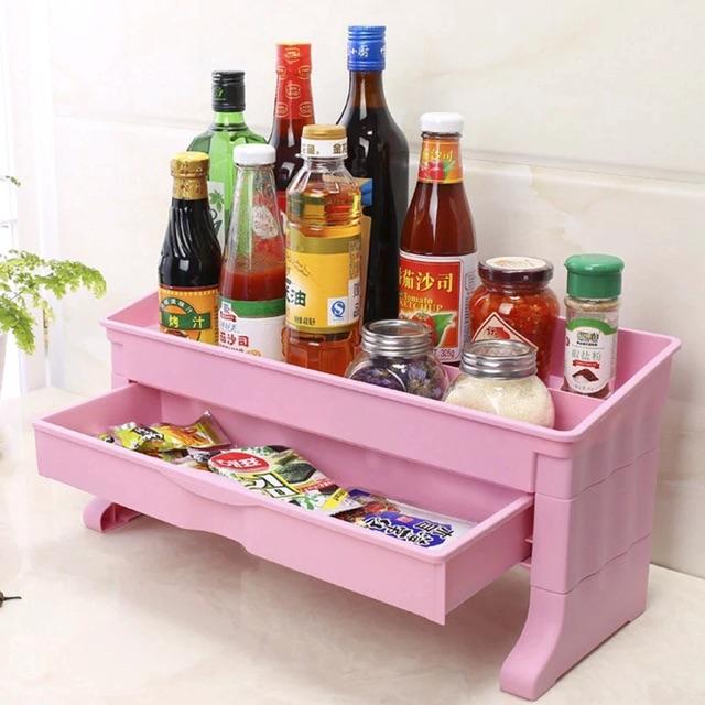 Kệ nhựa chữ nhật 2 tầng