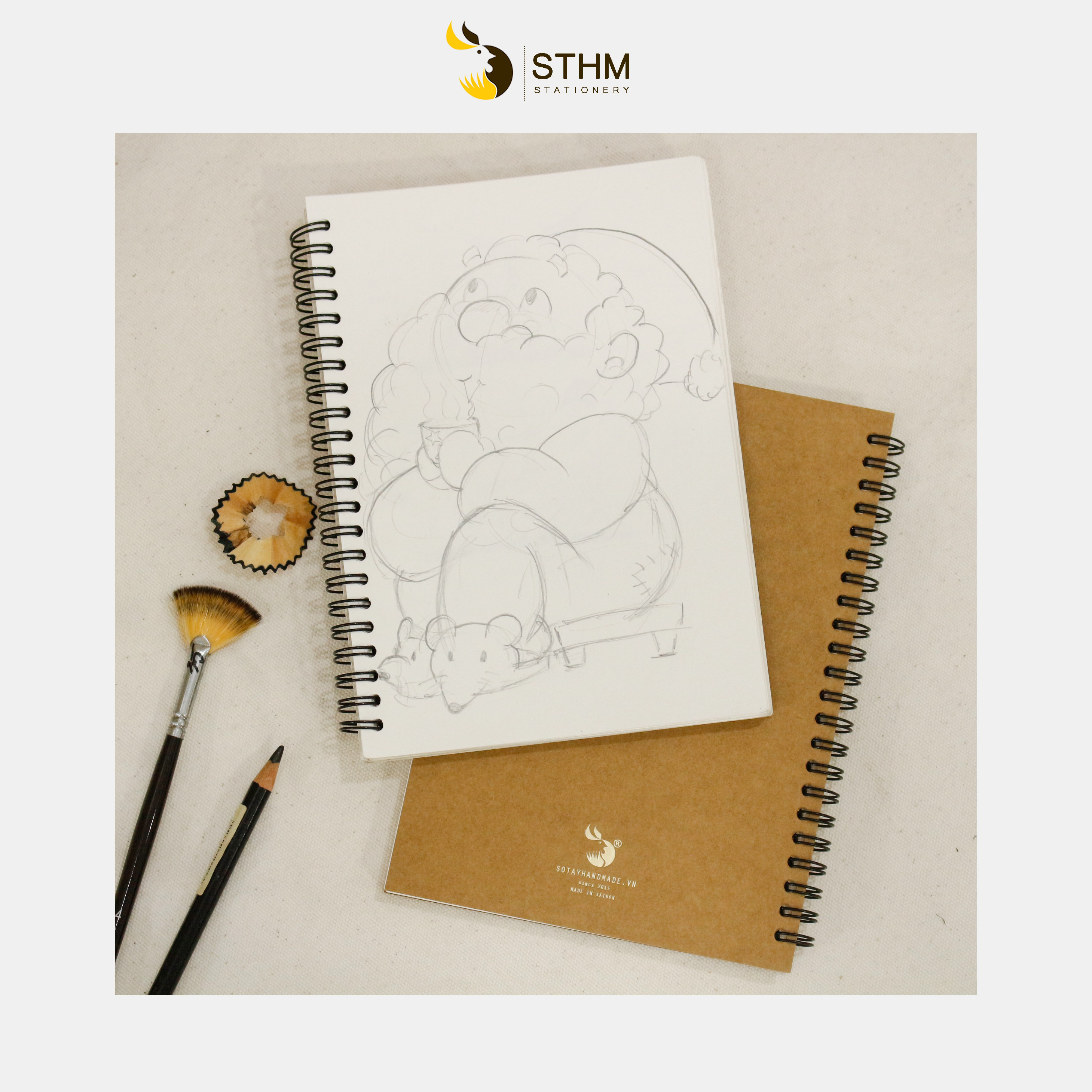 Sổ tay vẽ chì (sketchbook) giấy mỹ thuật Notturno