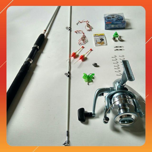 Bộ cần Shimano 2 khúc đặc, máy Yolo 6000 docaucagiangnam