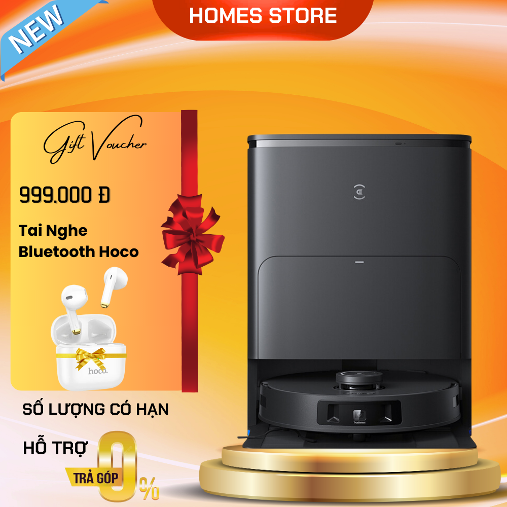 Robot Hút Bụi Lau Nhà Ecovacs T30S Pro Xòe Giẻ, Giảm Rối Tóc Lực Hút 11.000 Pa - Hàng Chính Hãng