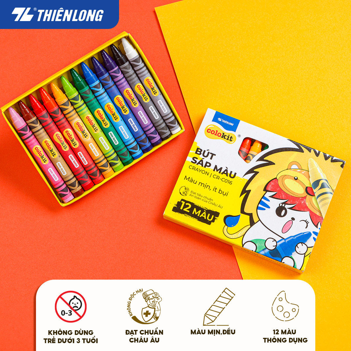 Bút sáp màu Thiên Long Colokit CR-C016 - 12 màu