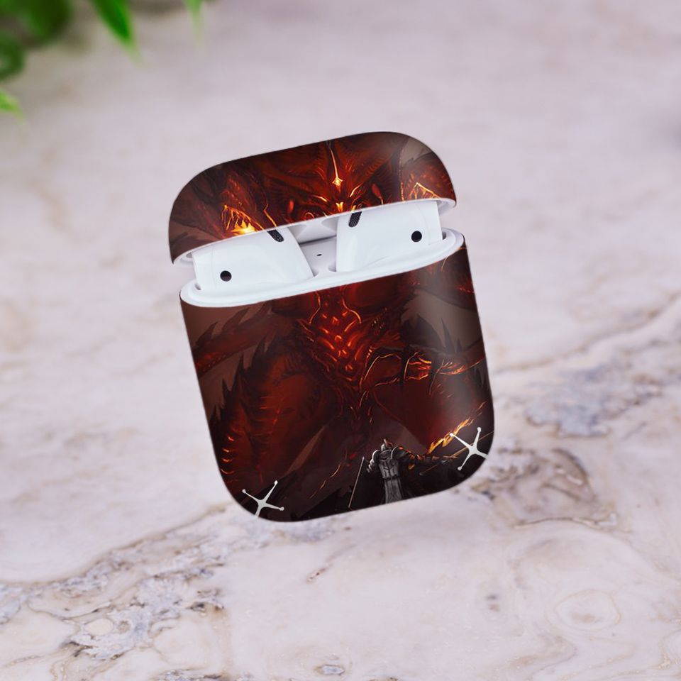 Miếng dán skin chống bẩn cho tai nghe AirPods in hình Diablo - diabl004 (bản không dây 1 và 2)