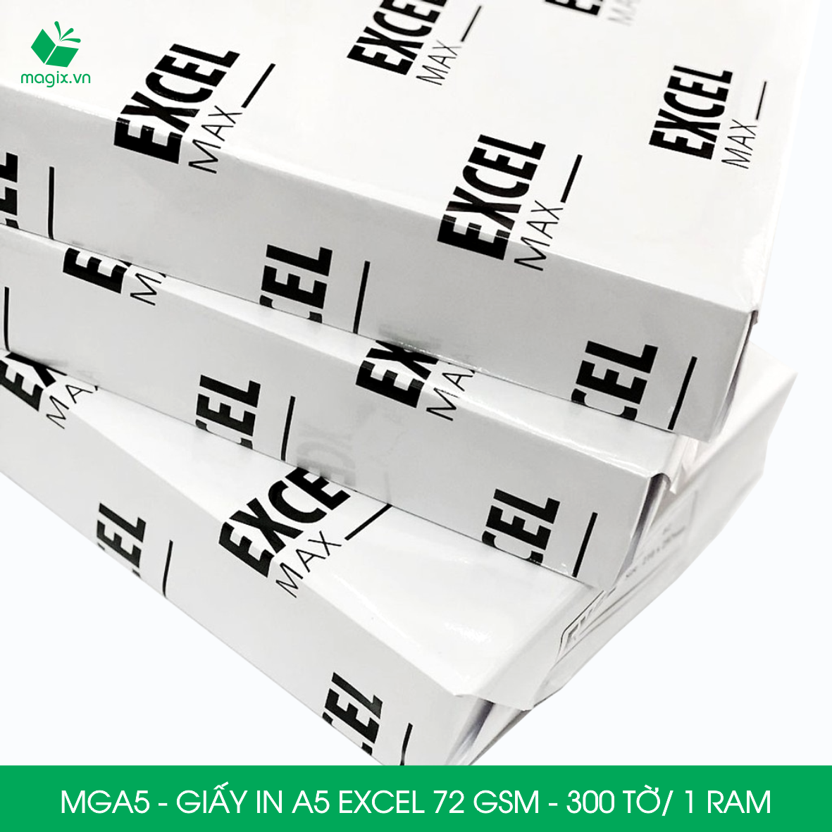 Combo 5 ram Giấy in đơn hàng A5 Excel 72 gsm - Giấy in văn phòng