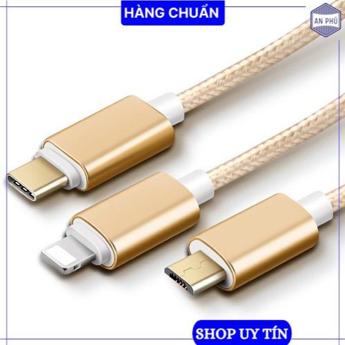 Cáp sạc 3 đầu dây dù