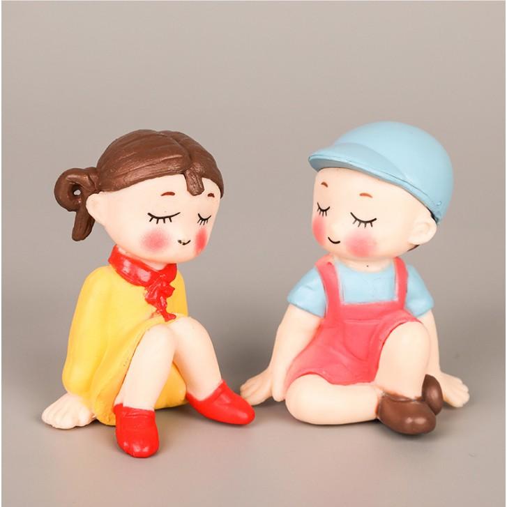 Combo mô hình tiểu cảnh "Các bạn nhỏ biểu diễn văn nghệ" dùng trang trí bánh, terrarium, móc khóa, DIY