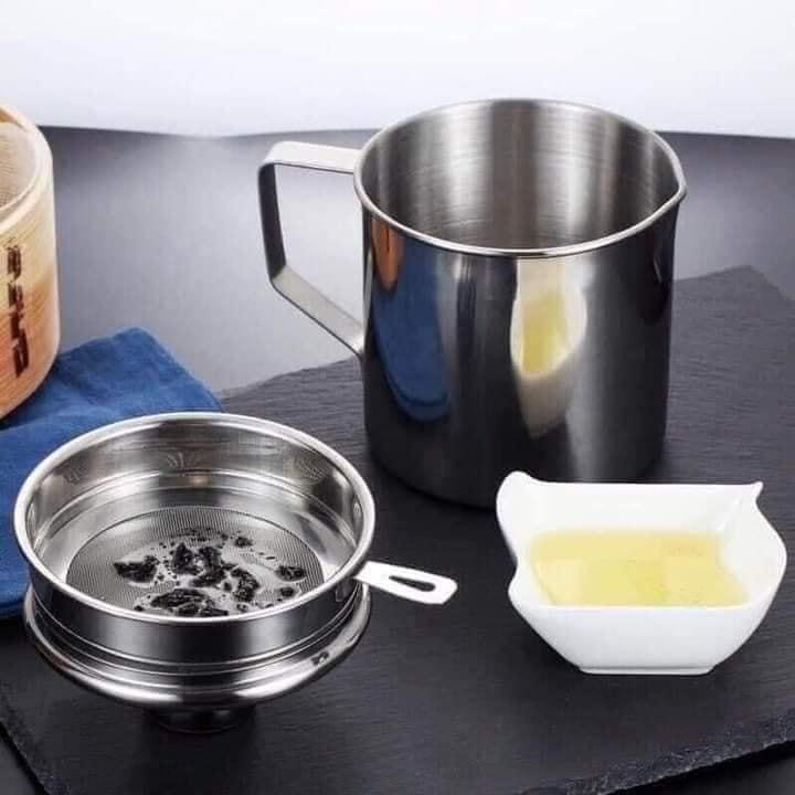 Ca Lọc Dầu Inox S304 Đẹp 1,2 Lít - Miễn Phí Vận Chuyển
