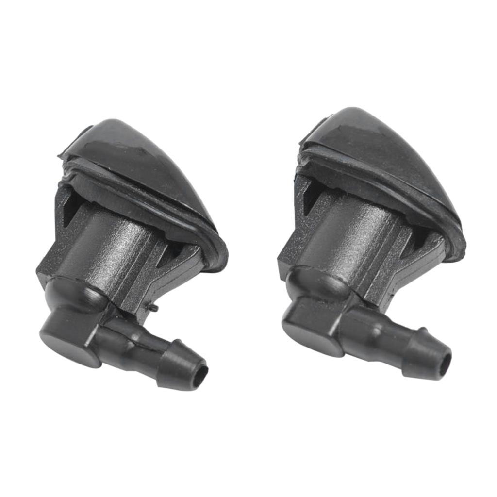 2x Black Windshield Wiper  Jet Washer Nozzles for