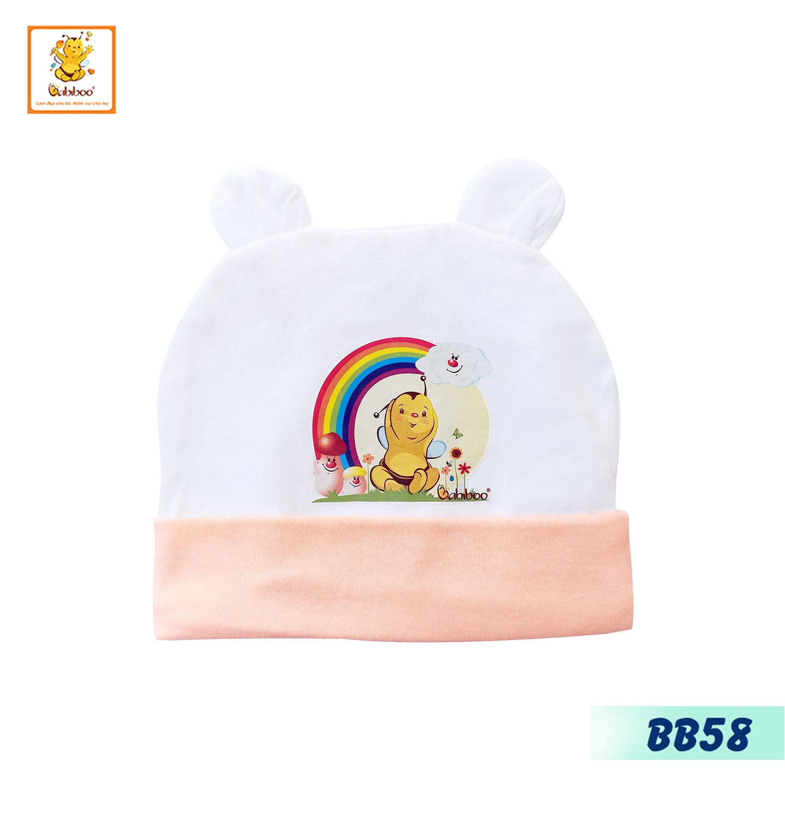 Nón sơ sinh Babiboo mũ sơ sinh cotton mềm mại, thấm hút tốt  BB58