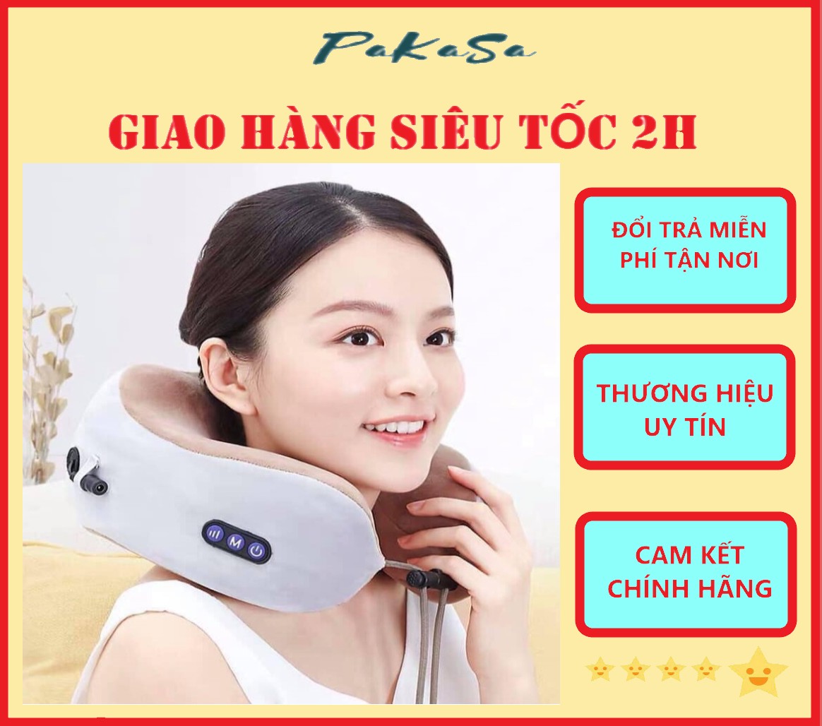 Gối Massage Cổ Thư Giãn, Gối Ngủ Văn Phòng , Gối Đi Du Lịch Chữ U Hàng Cao Cấp - Chính Hãng 