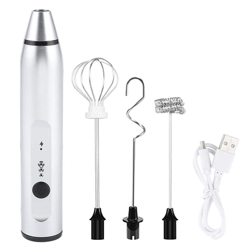 USB Rechargeable Milk Frother Handheld Electric  3