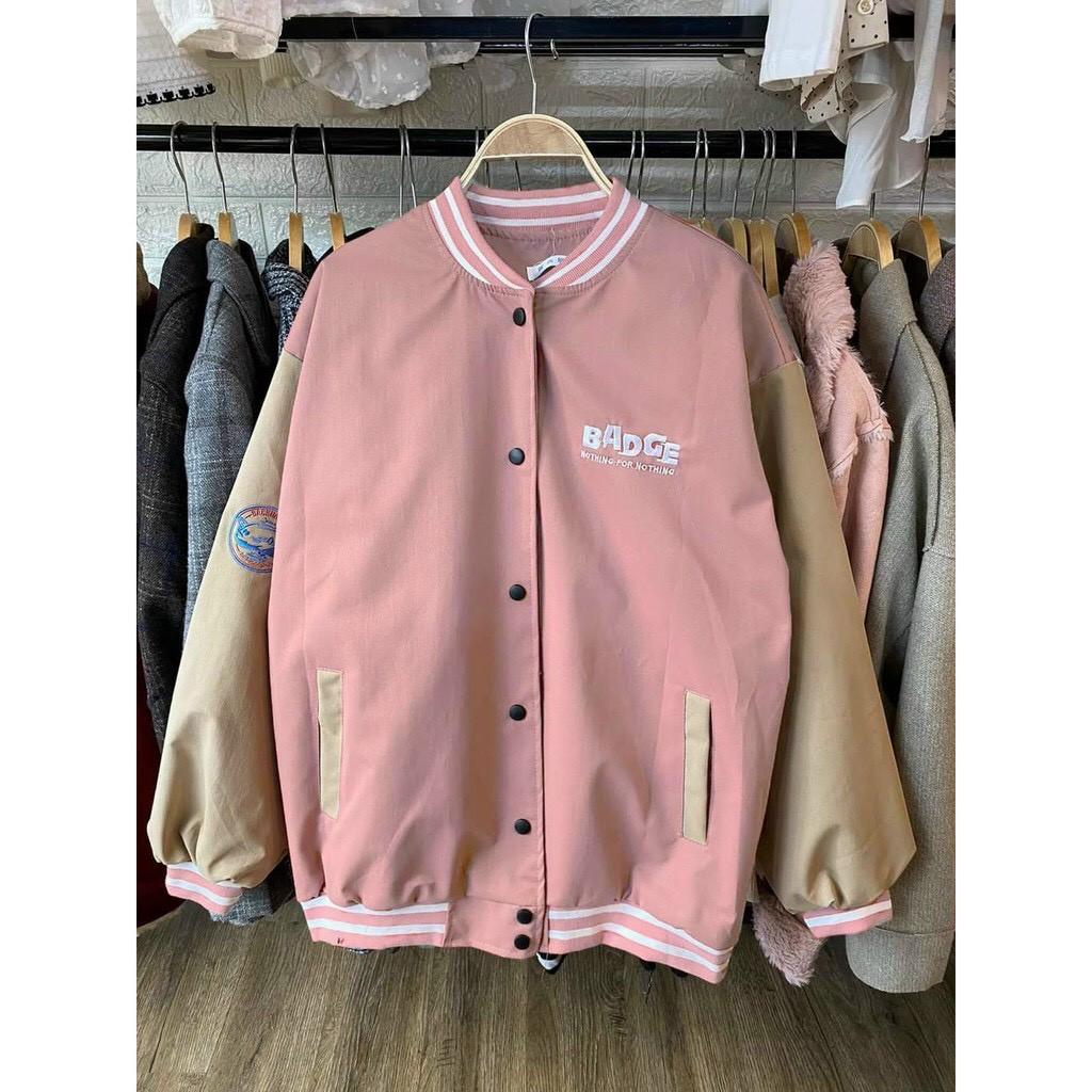 Áo khoác dù BOMBER Ulzzang Nam Nữ Thêu bage Unisex Form Rộng