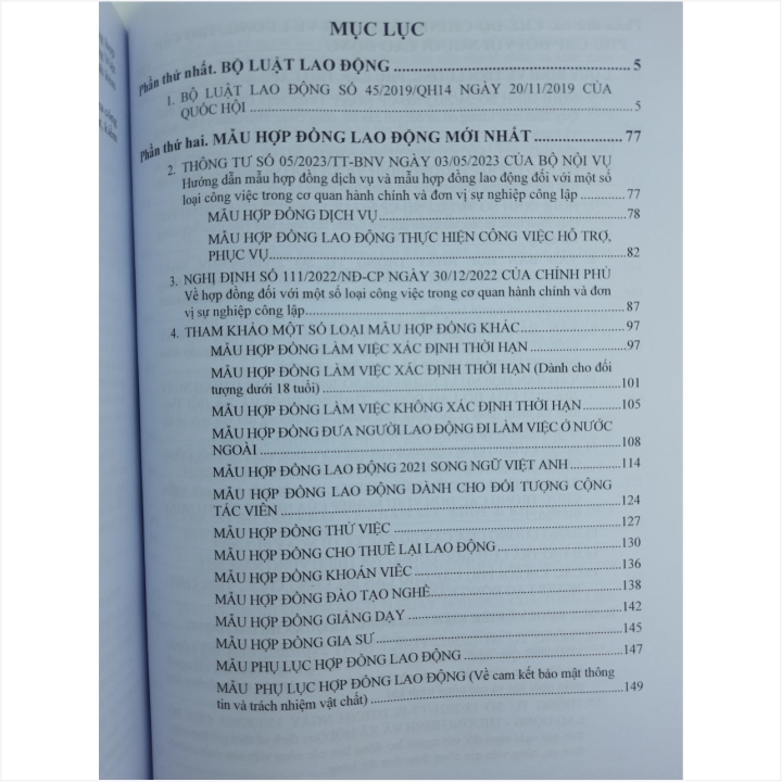 Sách Bộ Luật Lao Động - Mẫu Hợp Đồng Lao Động - Chế Độ Chính Sách Tiền Lương, Tiền Thưởng - V2240D