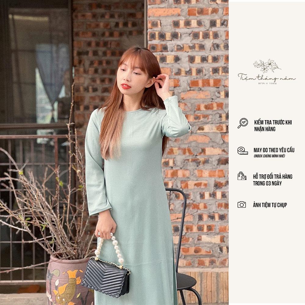 Áo dài xưa dáng suông - màu xanh Ngọc