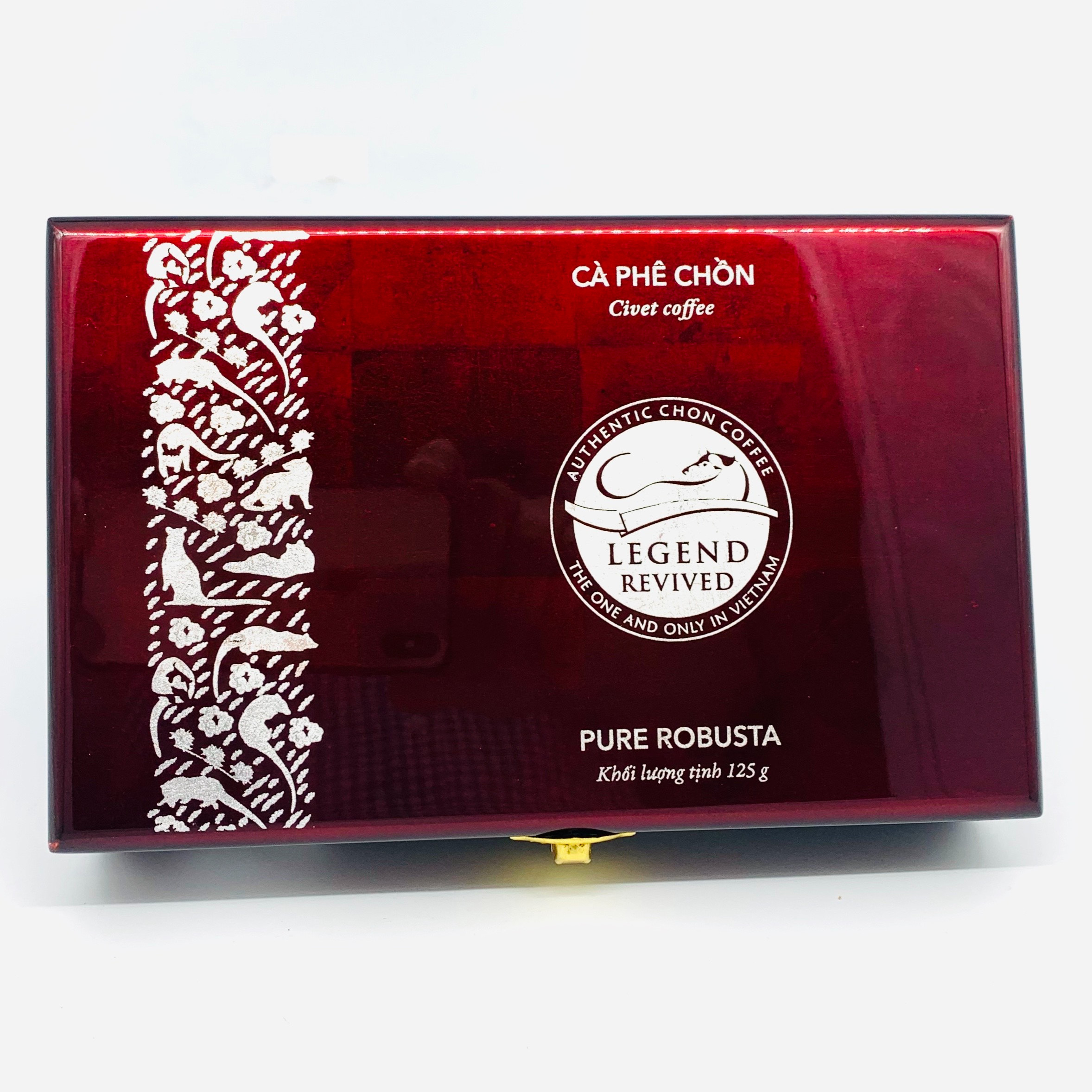 Cà phê Chồn Robusta 125gam - Hộp Sơn Mài