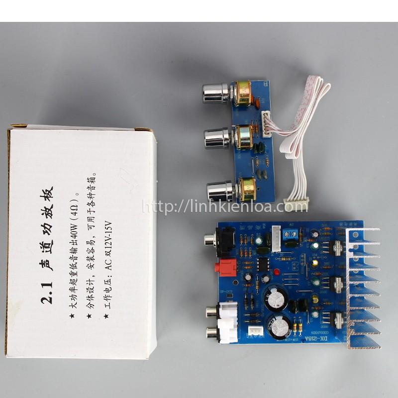 Mạch khuếch đại công suất 2.1 công suất 20W x 2 + SUB 30W dùng IC TDA 2030 nguồn 12V - 15V