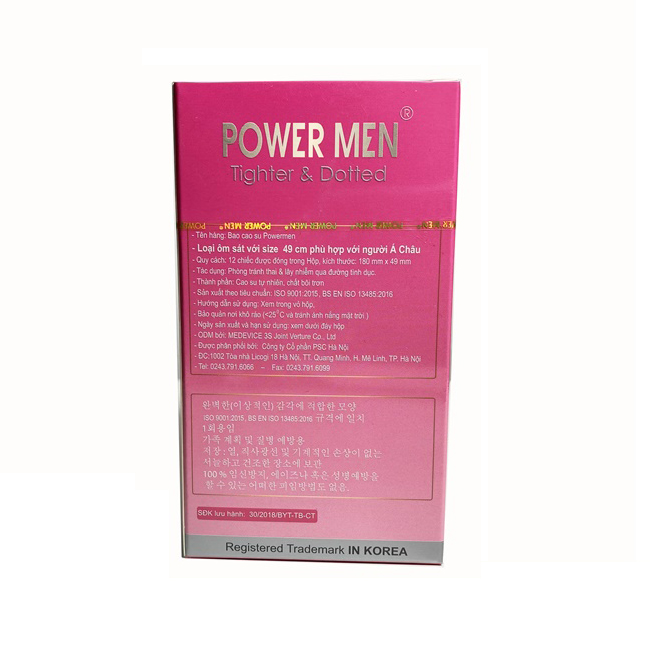 Bao Cao Su Có Gai Size Nhỏ 49 Mm Power Men Tighter Dotted - Ôm Khít - Chống Tuột - 100% Hàng Chính Hãng - Che Tên Sản Phẩm