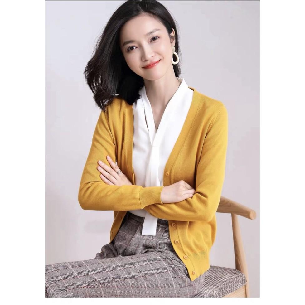 Áo Khoác Len Mỏng Cardigan Nhiều Màu Dáng Rộng Thoải Mái