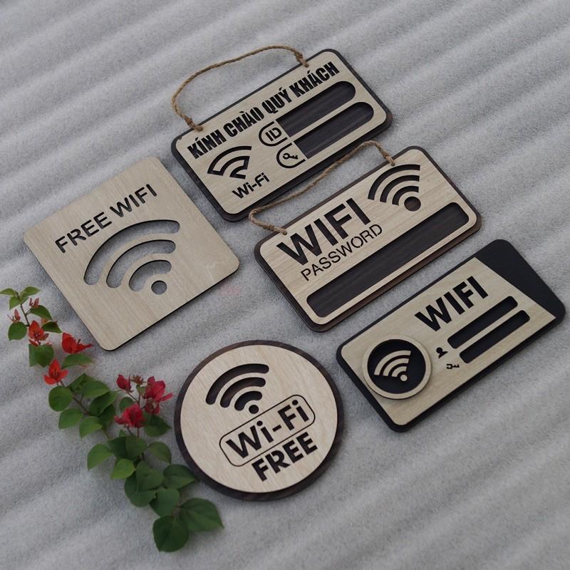 Bảng Gỗ Decor Quán Free Wifi trang trí cao cấp hiện đại decor