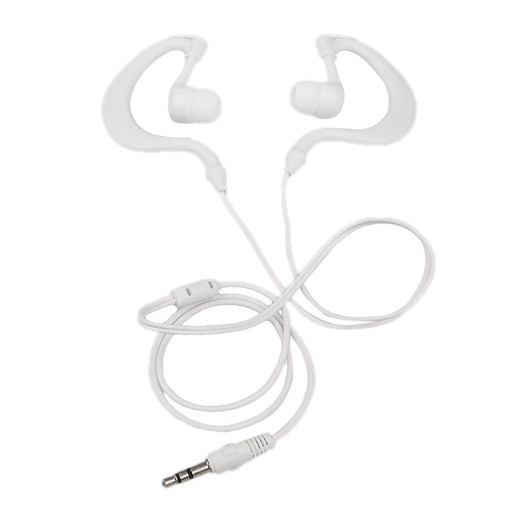 2x3.5mm Earhook Sport Waterproof Earphone Headphone for MP3 Player White