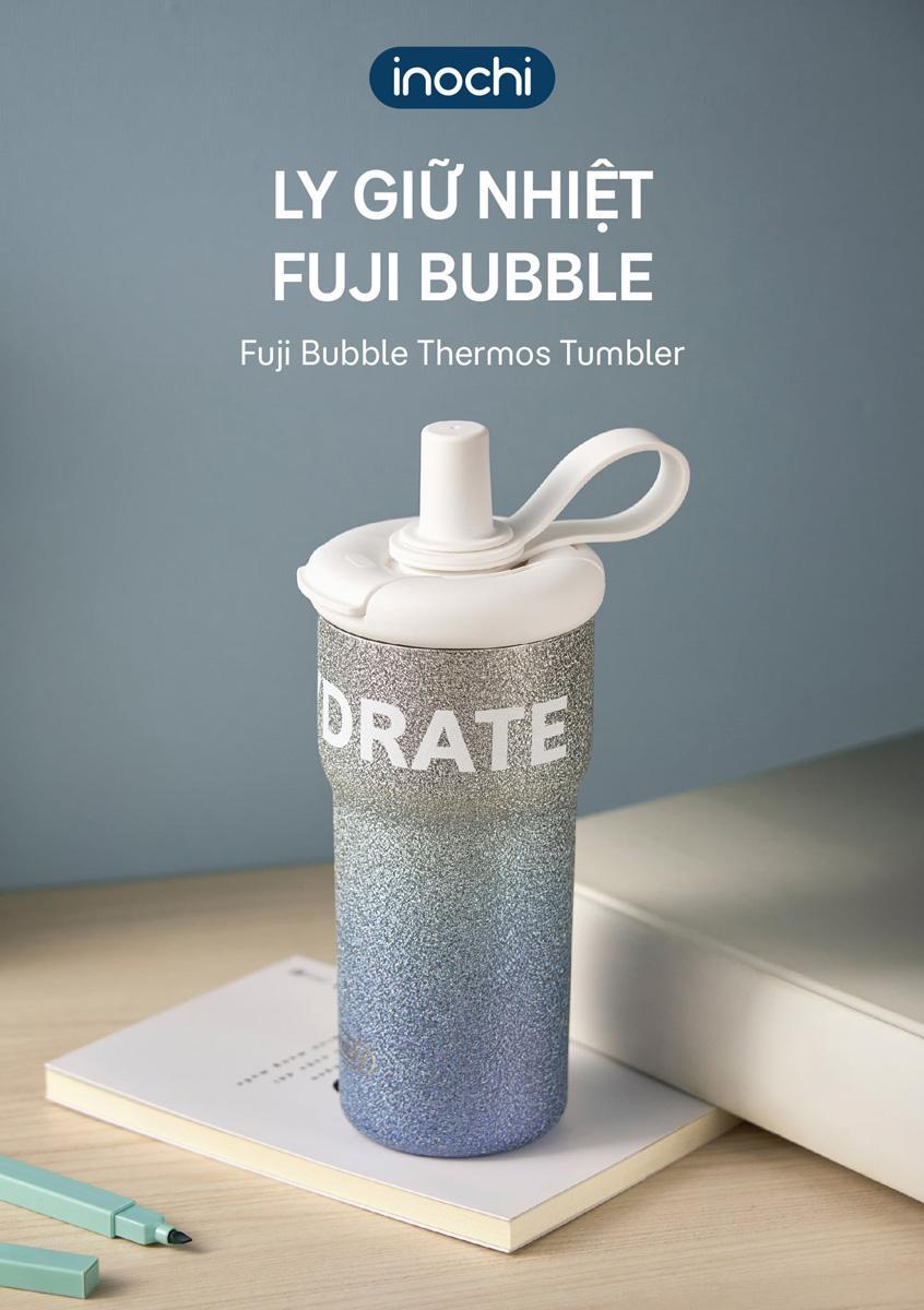 Ly Giữ Nhiệt Fuji Bubble 600 ml - Inochi HNK.LFBB.0600 - Màu Xanh Nhạt, Hồng