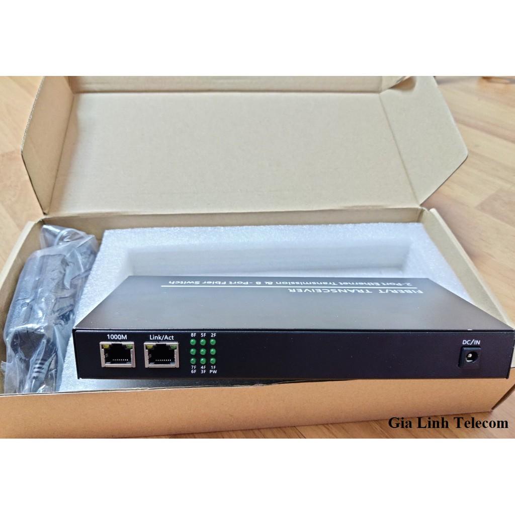 Bộ chuyển đổi quang điện 8 quang 2 LAN - Converter quang 1Gbps