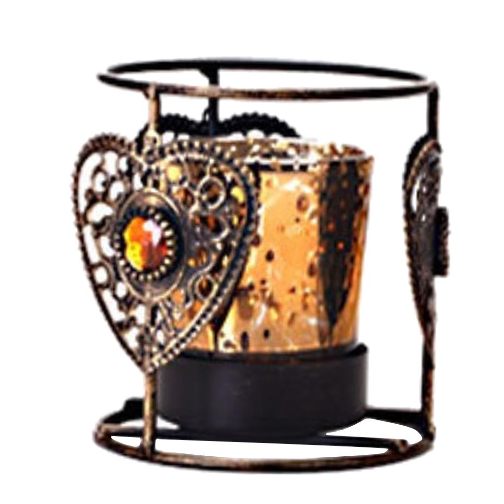 Vintage Metal Glass Tea Light Candle Holder Candlestick Wedding Xmas Decor A