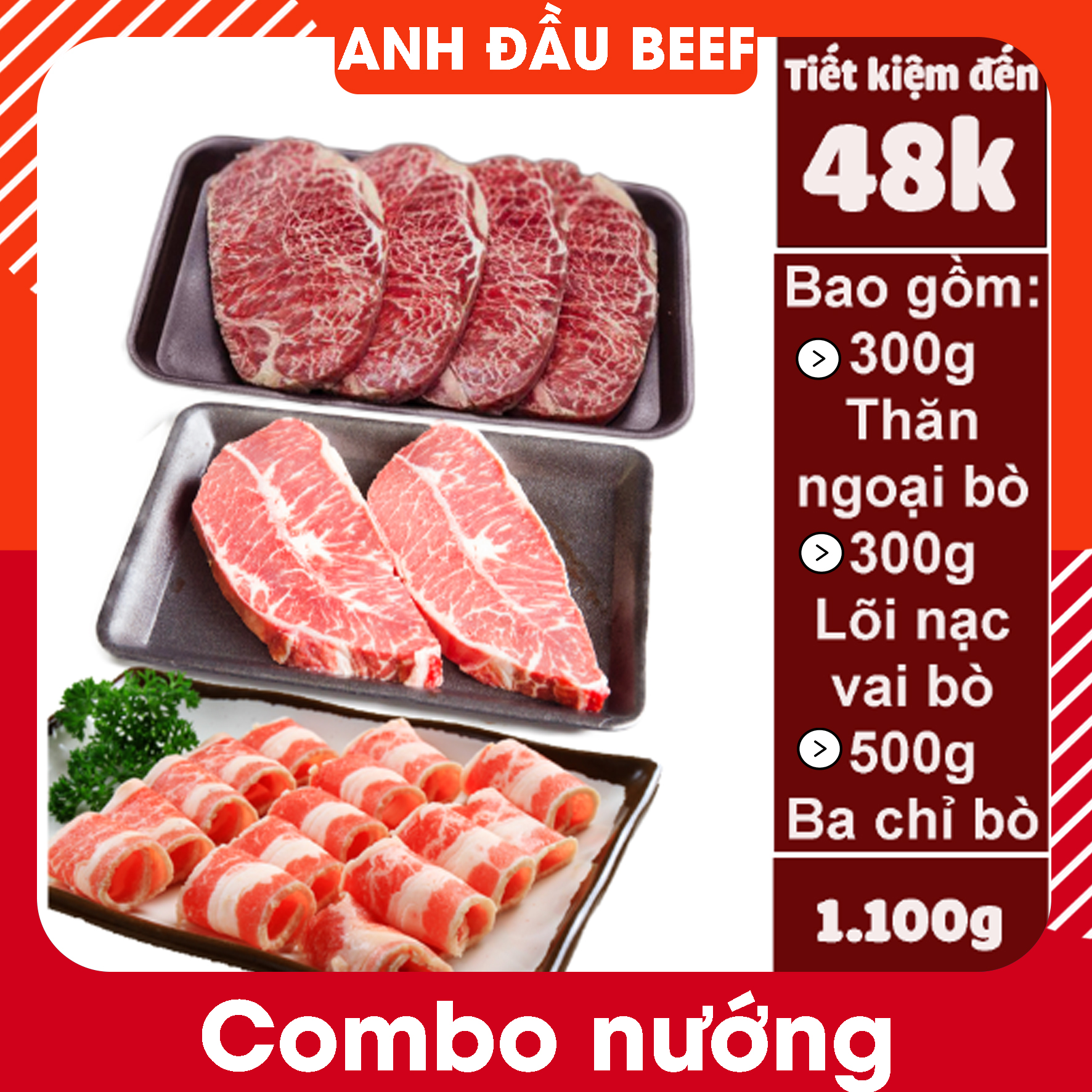 Combo nướng gia đình 2 - 1100g - Giao nhanh trong 2h