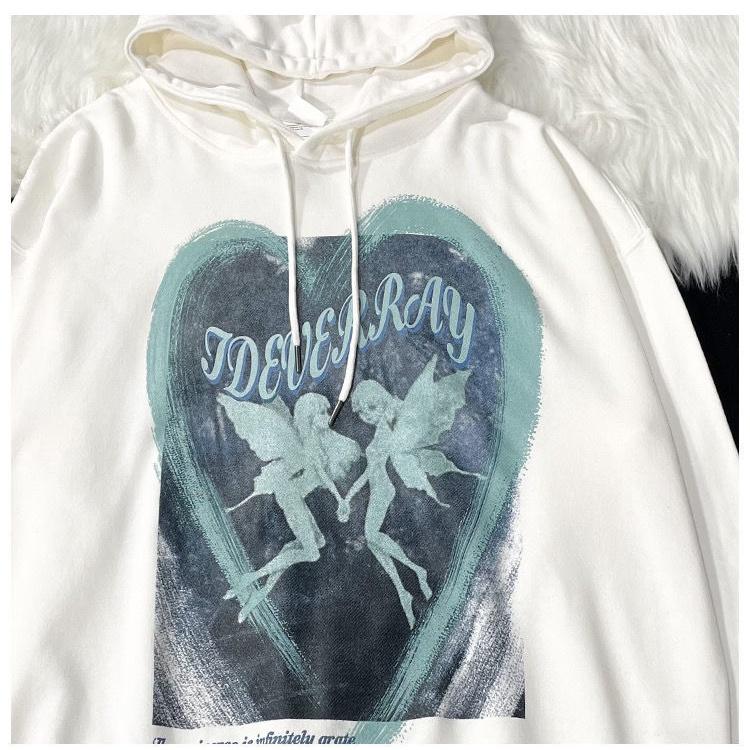Hoodie Nam Nữ phong cách Harajuku cá tính chất nỉ trần bông từ 50-75kg