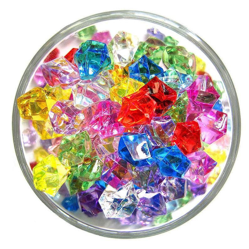 KHO-HN * Combo 10 hạt charm dạng tinh thể pha lê nhân tạo nhiều màu trang trí bể thủy sinh, DIY