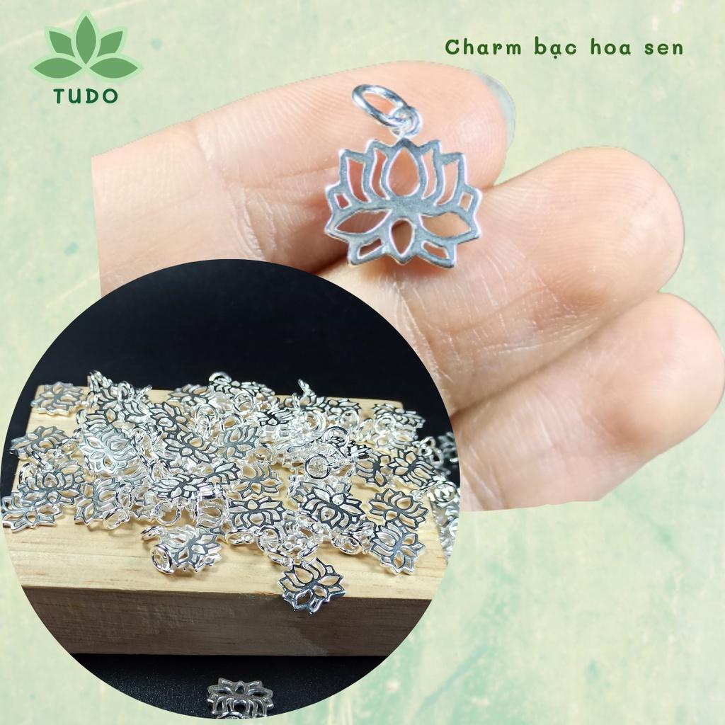Charm treo bạc 925 mix vòng đá phong thủy DY vương miện, ngôi sao, hoa sen, bông tuyết