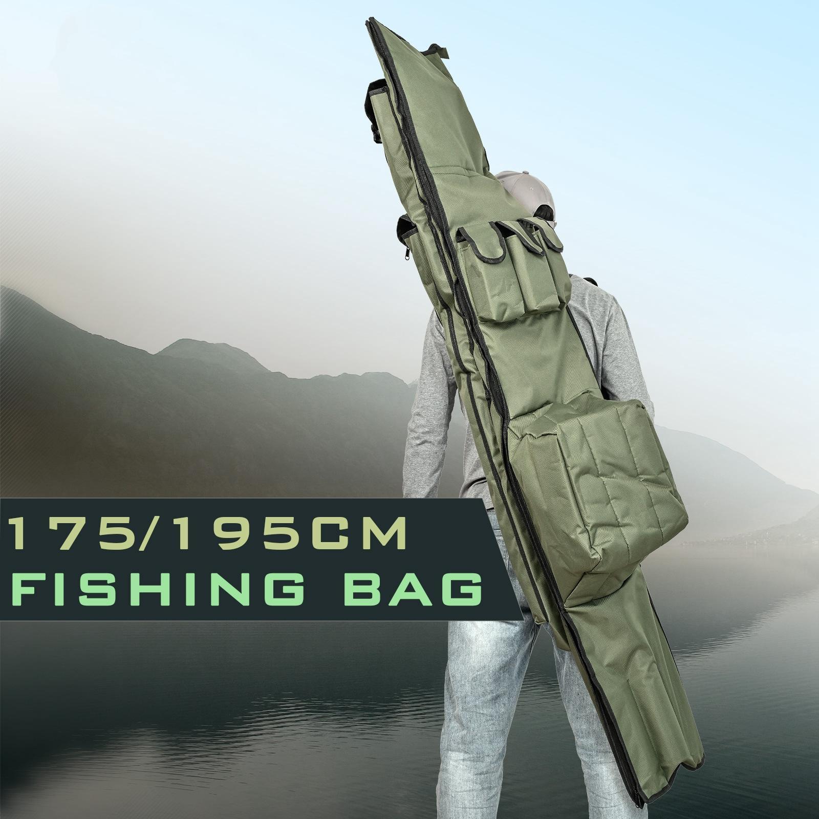 Fishing Rod Case Oxford Cloth Fishing Bag Portable Folding Fishing Rod Reel Tackle Tool Carry Case Carrier Travel Bag