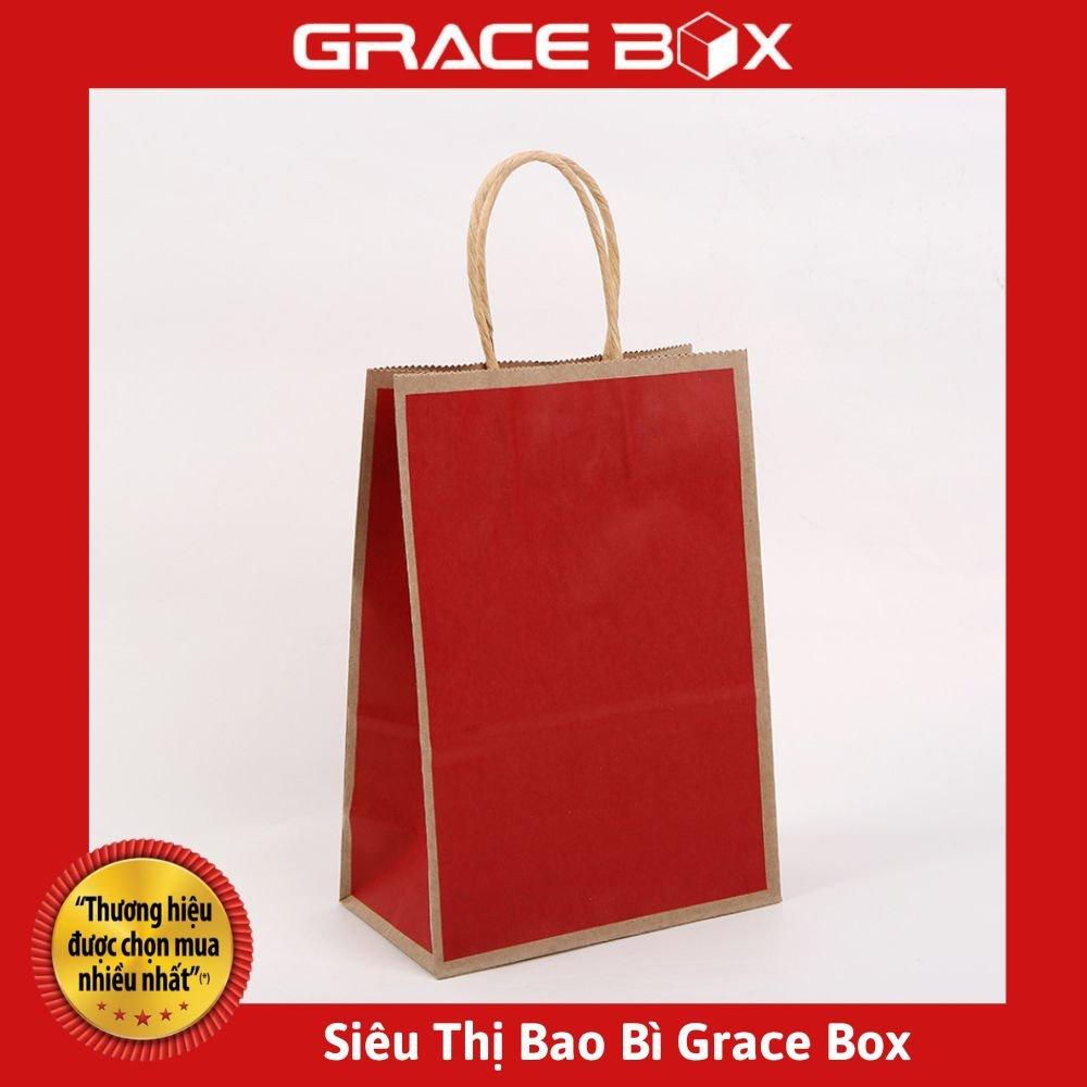 Túi Giấy Kraft Nhật Viền Nâu Hàng Nhập - Siêu Thị Bao Bì Grace Box