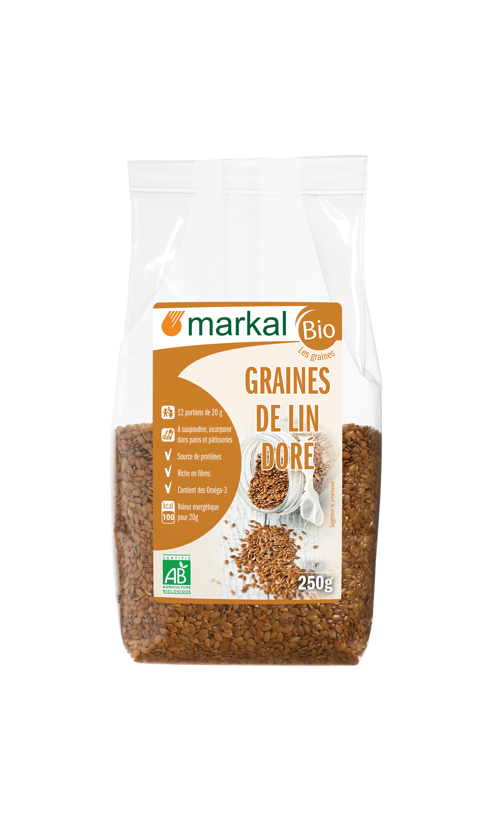 Hạt lanh vàng hữu cơ Markal 500g