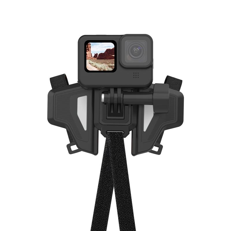 Mũ bảo hiểm xe máy phía trước cằm giá đỡ giá đỡ chân máy cho Go Pro Hero 8 7 5 Máy ảnh thể thao màu đen mũ bảo hiểm Chin đứng Axfy