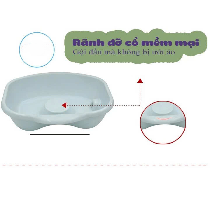 Chậu Gội Đầu Tại Nhà, Tại Giường Cho Người Già, Người Bệnh, Trẻ Em, Bà Bầu MÀU XANH
